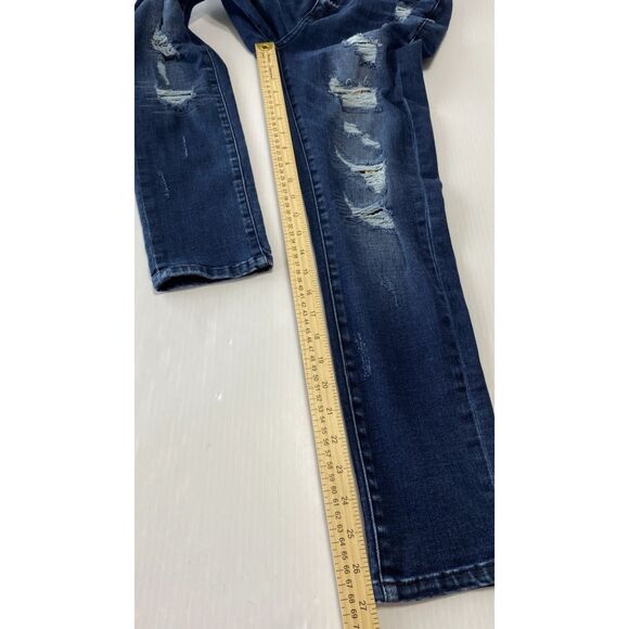 KanCan Jeans Women’s Sz 5/26 (26x27) Blue Destroyed Distressed Skinny Ankle - Picture 6 of 10
